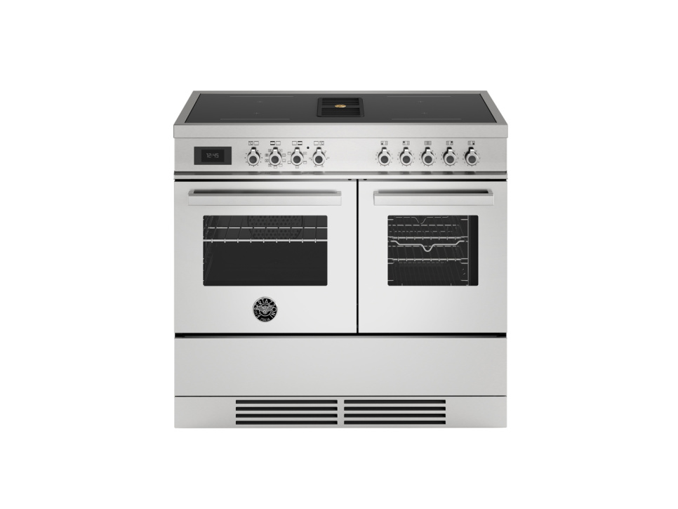 Induktionsspis med integrerad fläkt Professional, 100 cm, 4 Zoner, 2 Ugnar, Rostfri - Bertazzoni i gruppen Grillar, Spisar & Ugnar / Spisar / Induktionsspisar hos The Kitchen Lab (1403-36282)