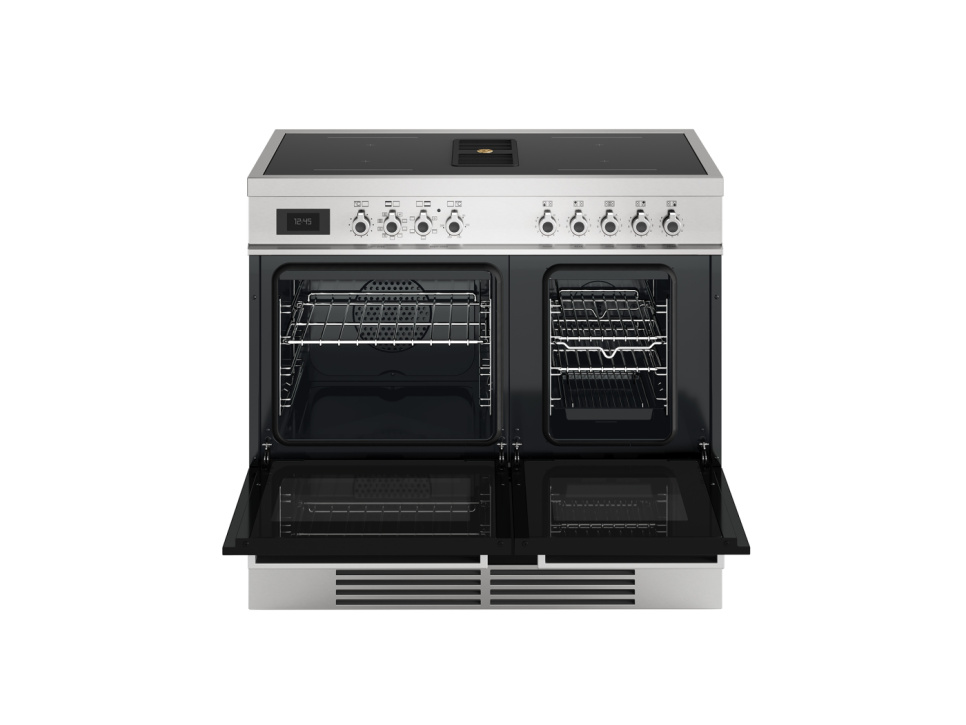 Induktionsspis med integrerad fläkt Professional, 100 cm, 4 Zoner, 2 Ugnar, Svart - Bertazzoni