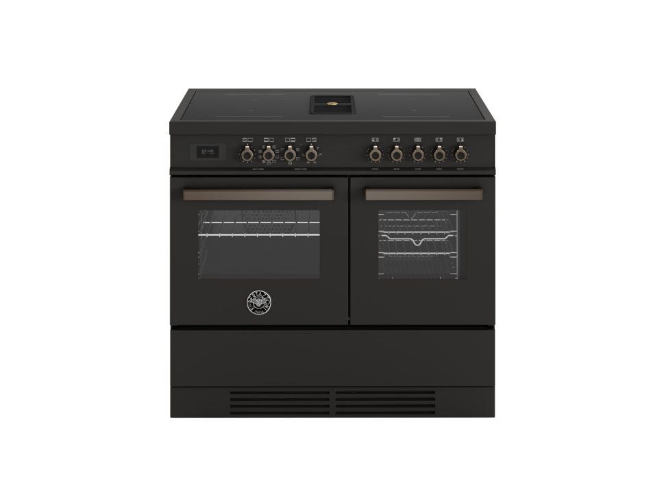 Induktionsspis med integrerad fläkt Professional, 100 cm, 4 Zoner, 2 Ugnar, Carbonio - Bertazzoni i gruppen Grillar, Spisar & Ugnar / Spisar / Induktionsspisar hos The Kitchen Lab (1403-36284)