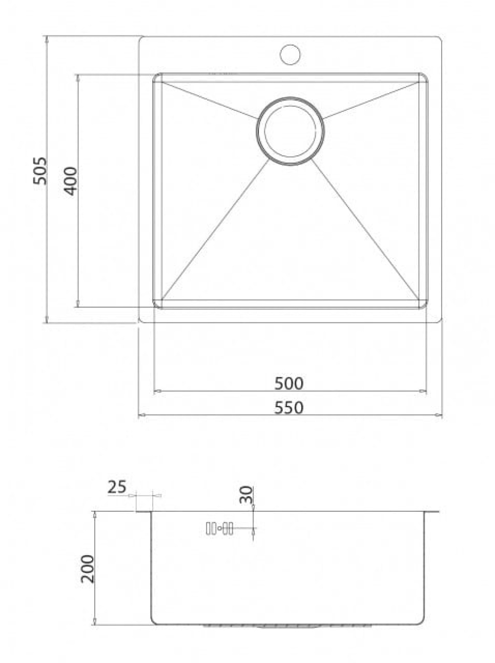 Rostfri diskho 550 x 505 mm