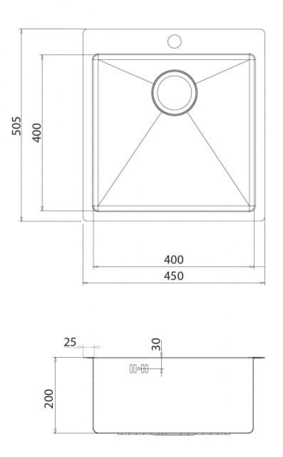 Rostfri diskho 450 x 505 mm