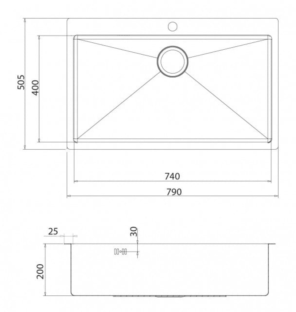 Rostfri diskho 790 x 505 mm