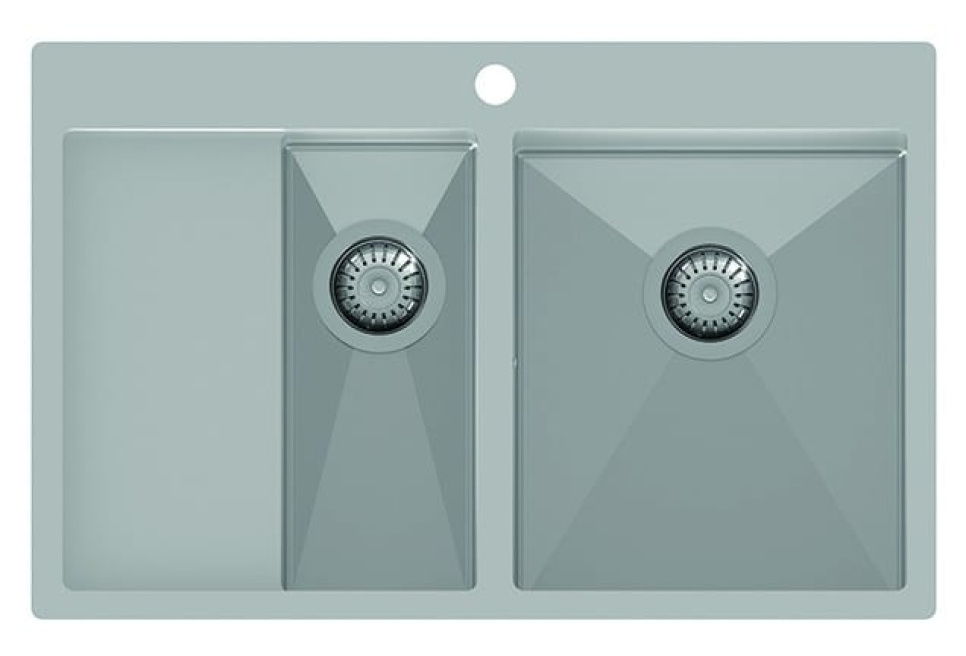 Rostfri diskho dubbel 780 x 500 mm med avställningsyta till vänster i gruppen Köksinredning / Diskhoar hos The Kitchen Lab (1416-12560)