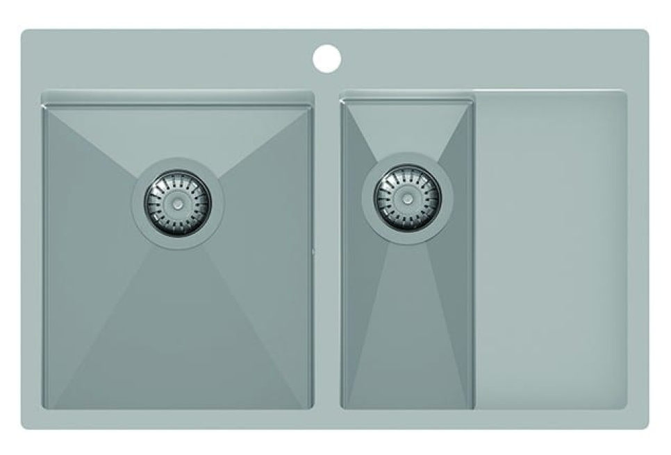 Rostfri diskho dubbel 780 x 500 mm med avställningsyta till höger i gruppen Köksinredning / Diskhoar hos The Kitchen Lab (1416-12561)