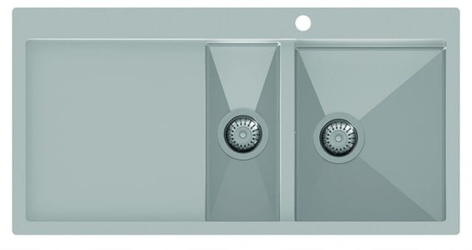 Rostfri diskho dubbel 1000 x 510 mm med avställningsyta till vänster i gruppen Köksinredning / Diskhoar hos The Kitchen Lab (1416-12562)
