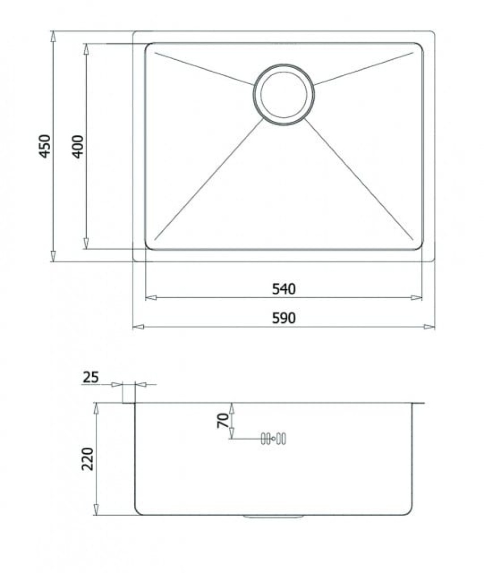 Rostfri diskho 590 x 450 mm