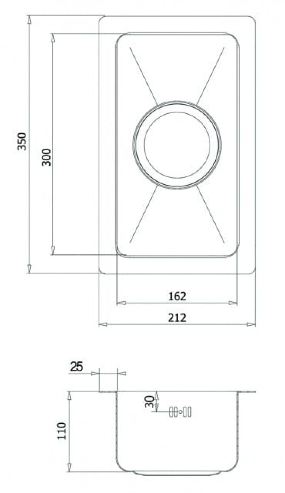 Rostfri diskho 212 x 350 mm