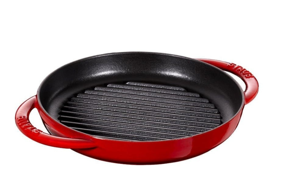 Grillpanna i gjutjärn, röd, rund - Staub i gruppen Matlagning / Stekkärl / Grillpannor hos KitchenLab (1418-12941)