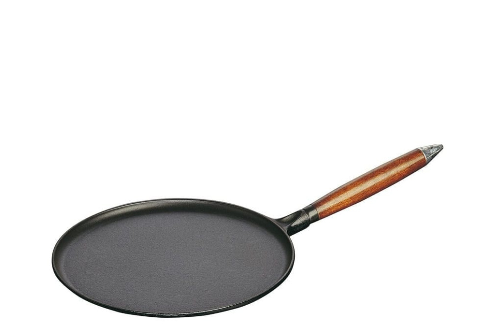 Pannkakspanna i gjutjärn 28cm, trähandtag - Staub i gruppen Matlagning / Stekkärl / Stekpannor hos The Kitchen Lab (1418-12971)