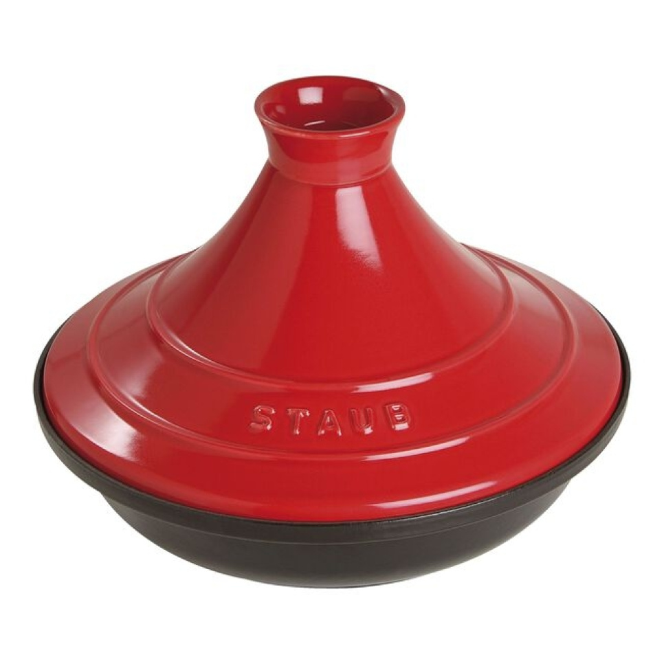 Tajine i Gjutjärn, 28 cm, Svart/Röd - Staub i gruppen Matlagning / Kastruller & Grytor / Taginegrytor hos The Kitchen Lab (1418-13101)
