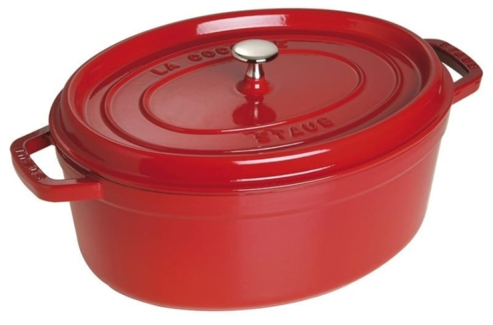 Oval gjutjärnsgryta, Röd - Staub i gruppen Matlagning / Kastruller & Grytor / Grytor hos KitchenLab (1418-17418)