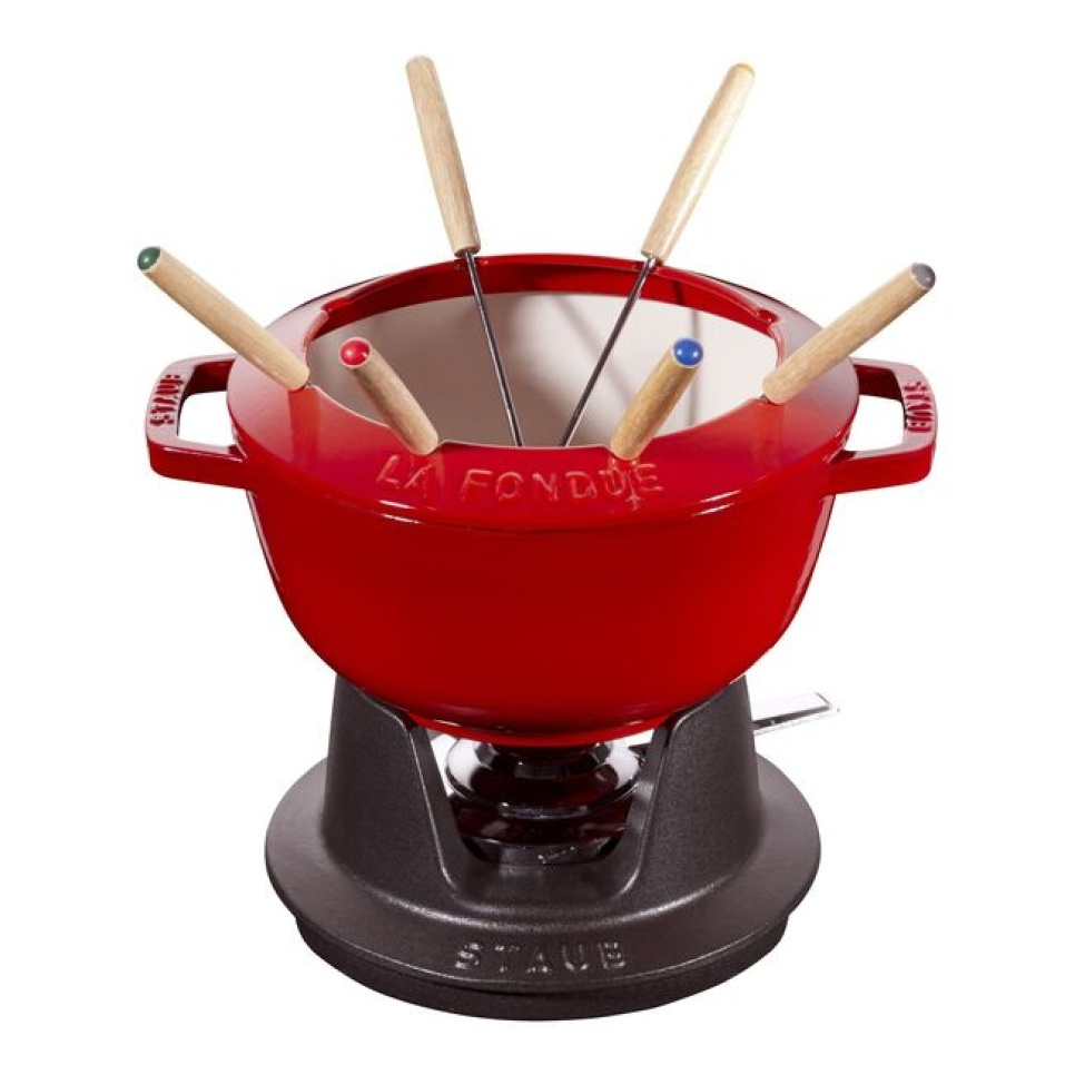 Fonduegryta, Röd, 20 cm - Staub i gruppen Matlagning / Kastruller & Grytor / Grytor hos The Kitchen Lab (1418-19887)