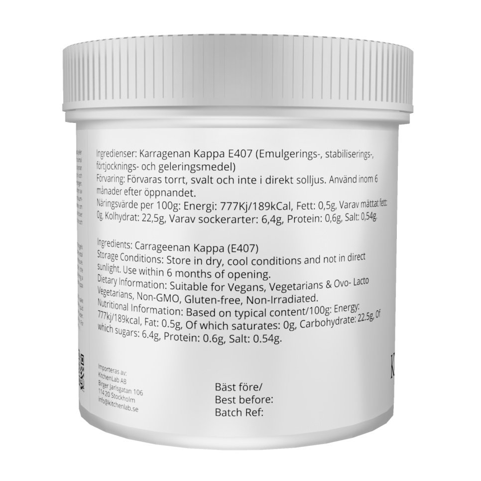 Karragenan Kappa (E407) - The Kitchen Lab