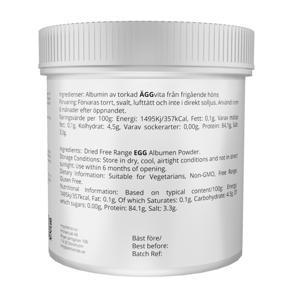 Äggvitepulver, Albumin - The Kitchen Lab - 500 g
