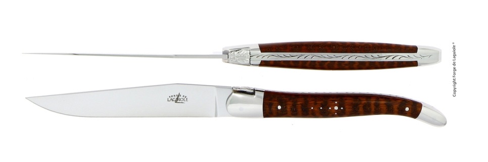 Två knivar, Handtag av Snakewood, blank, Tradition - Forge de Laguiole i gruppen Dukning / Bestick / Knivar hos KitchenLab (1446-15865)