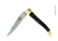 Köttkniv med fällbart blad, mässingsbolster, svart handtag - Forge de Laguiole Köttkniv med fällbart blad, mässingsbolster, svart handtag - Forge de Laguiole