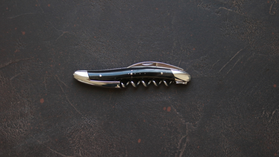 Sommelierkniv av Mörkt Horn, blank, Tradition - Forge de Laguiole