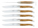Sex knivar, Handtag av Oliv, blank, Tradition - Forge de Laguiole