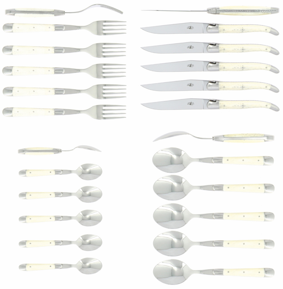 Bestickset 03, Handtag av Ben, blank, Tradition - Forge de Laguiole i gruppen Dukning / Bestick / Bestickset hos The Kitchen Lab (1446-32851)