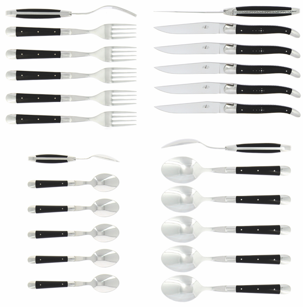 Bestickset 03, Handtag av Ebenholts, blank, Tradition - Forge de Laguiole i gruppen Dukning / Bestick / Bestickset hos The Kitchen Lab (1446-32853)