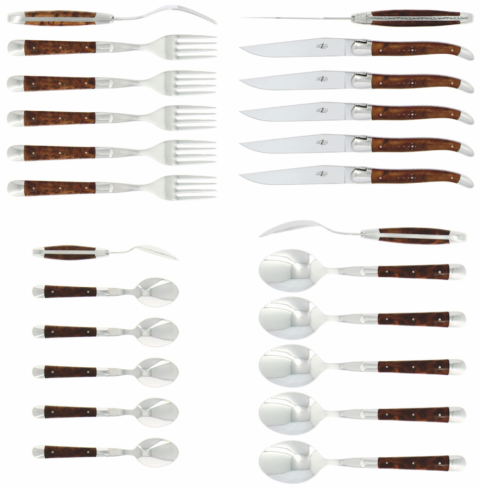 Bestickset 05, Handtag av Tuja, blank, Tradition - Forge de Laguiole i gruppen Dukning / Bestick / Bestickset hos The Kitchen Lab (1446-32867)