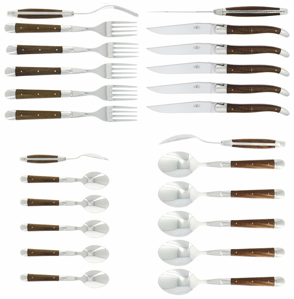 Bestickset 05, Handtag av Valnöt, blank, Tradition - Forge de Laguiole i gruppen Dukning / Bestick / Bestickset hos The Kitchen Lab (1446-32868)