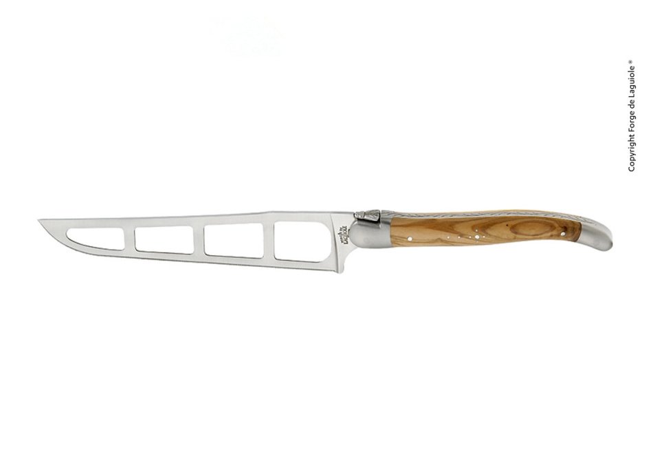 Ostkniv, handtag av Oliv, blank, R. Barthélemy - Forge de Laguiole i gruppen Matlagning / Köksknivar / Ostknivar hos The Kitchen Lab (1446-32877)