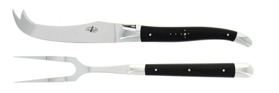 Ost-set, Handtag av Ebenholts, blank, Tradition - Forge de Laguiole i gruppen Matlagning / Köksknivar / Ostknivar hos The Kitchen Lab (1446-32878)