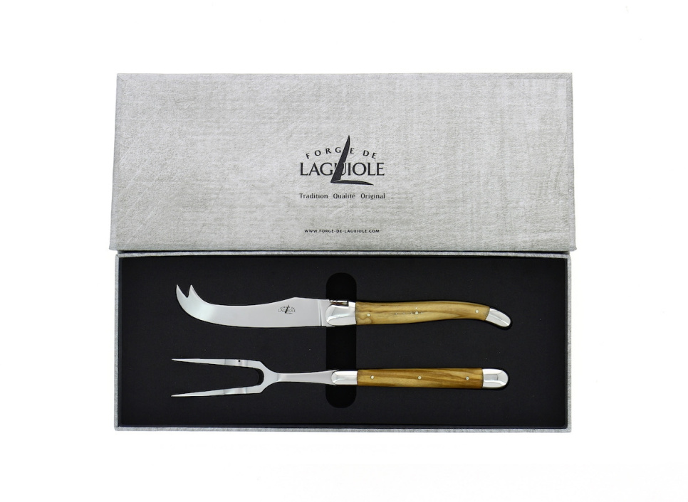 Ost-set, Handtag av Oliv, blank, Tradition - Forge de Laguiole