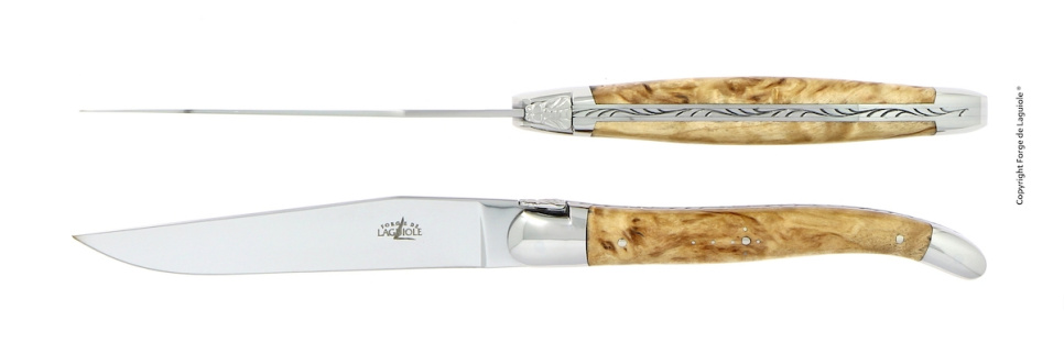 Två knivar, Handtag av Björk, blank, Tradition - Forge de Laguiole i gruppen Dukning / Bestick / Knivar hos KitchenLab (1446-32888)