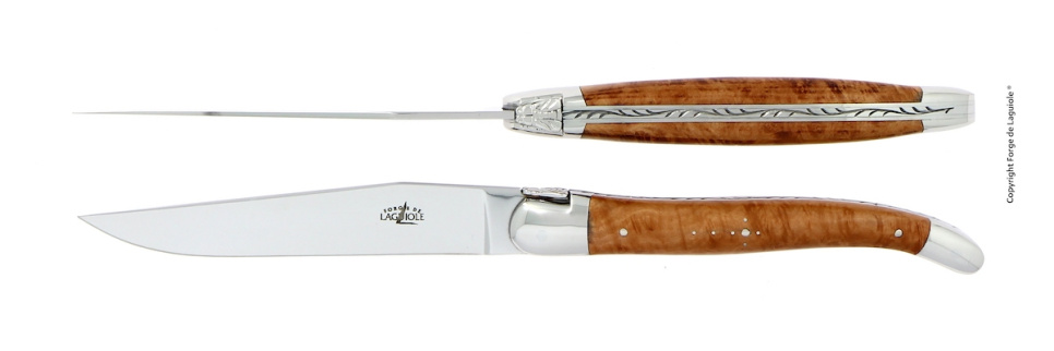 Två knivar, Handtag av Trädljung, blank, Tradition - Forge de Laguiole i gruppen Dukning / Bestick / Knivar hos The Kitchen Lab (1446-32898)