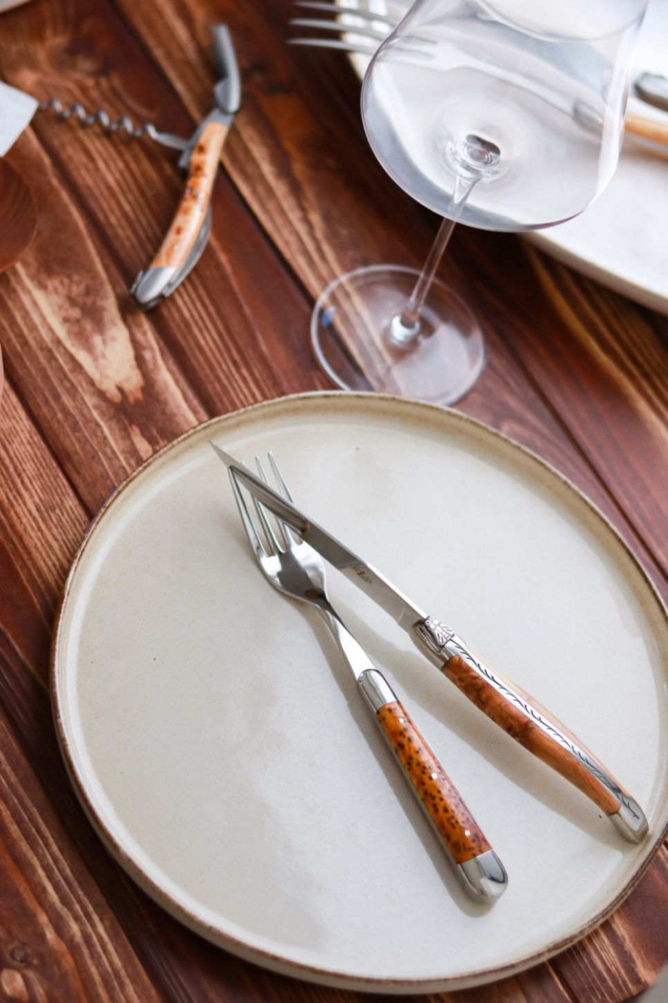 Sex gafflar, Handtag av En, blank, Tradition - Forge de Laguiole