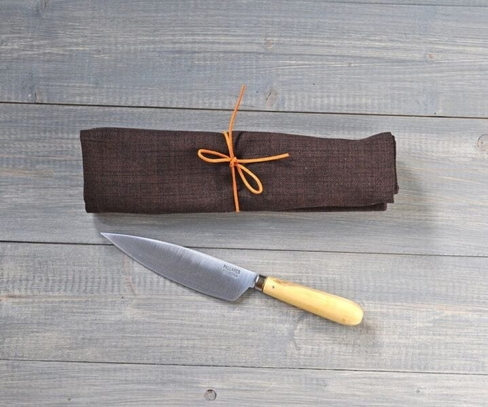 Knivset 3 knivar i kolstål och knivrulle - Pallarès