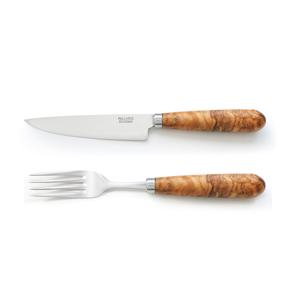 Kniv och Gaffel med Handtag i Olivträ, 2-pack - Pallarès i gruppen Dukning / Bestick / Bestickset hos The Kitchen Lab (1451-35493)