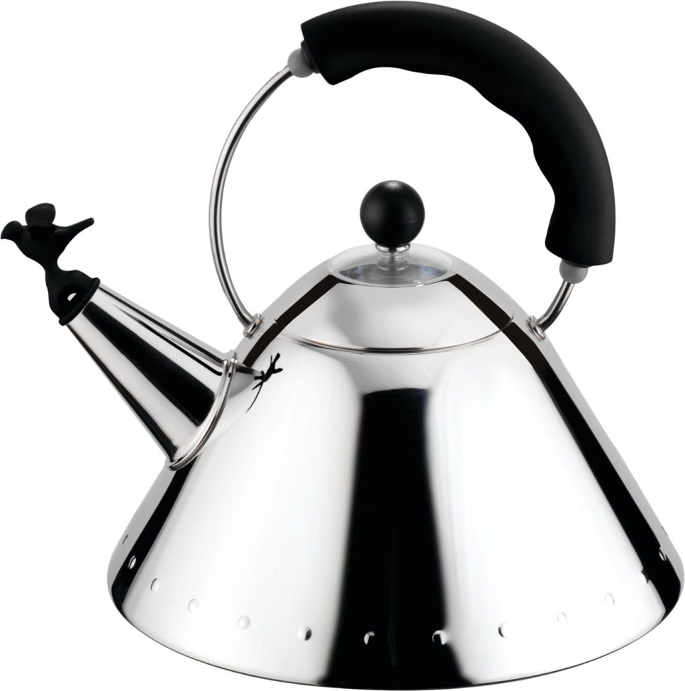 Tekittel 9093, svart handtag - Alessi i gruppen Te & Kaffe / Te / Tekittlar hos KitchenLab (1466-12126)