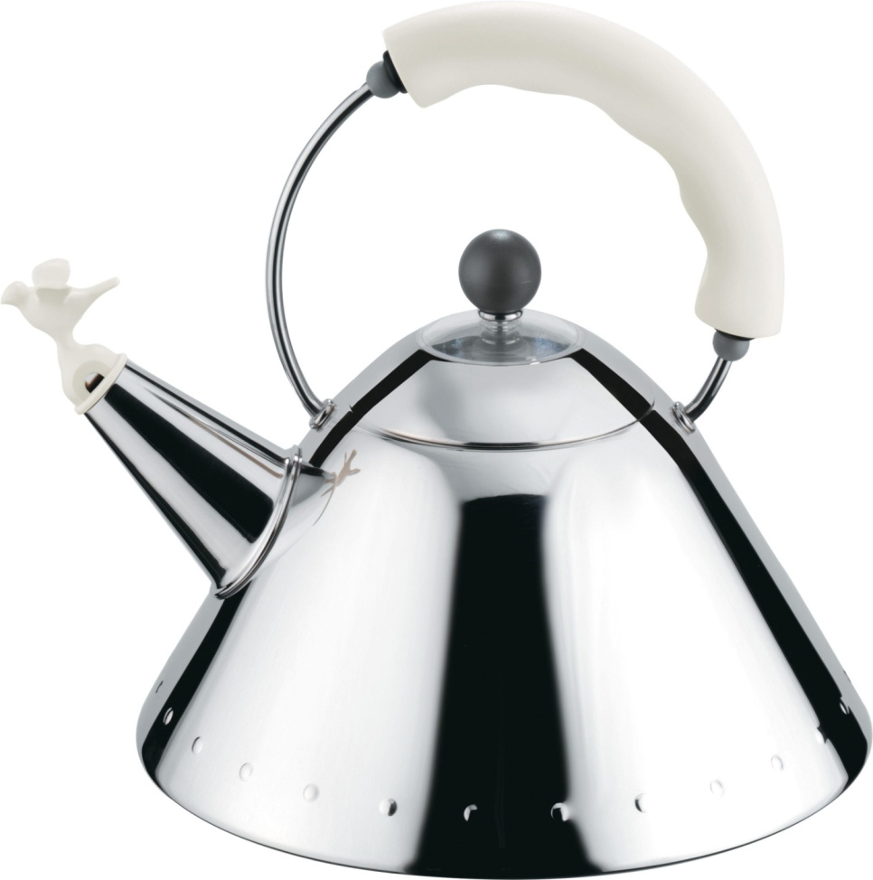 Tekittel 9093, vitt handtag - Alessi i gruppen Te & Kaffe / Te / Tekittlar hos The Kitchen Lab (1466-12127)