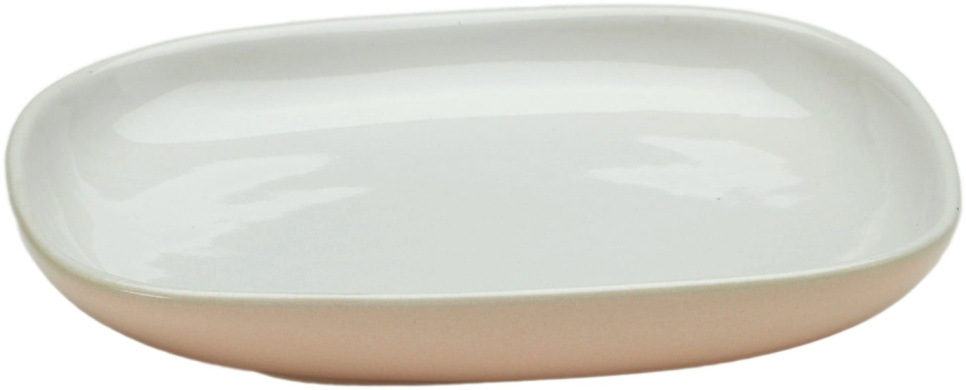 Assiett för mockakopp i stengods, ´Ovale´, rosa i gruppen Dukning / Tallrikar, Skålar & Fat / Assietter hos The Kitchen Lab (1466-12201)