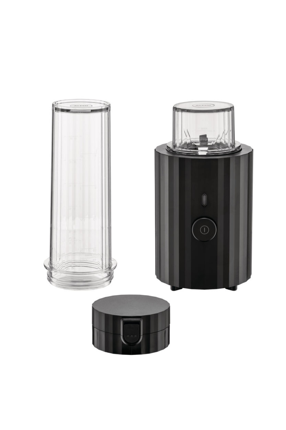 Personal Blender / Minimixer, Plissé, Svart - Alessi i gruppen Köksmaskiner / Blanda & Hacka / Blenders hos KitchenLab (1466-31437)