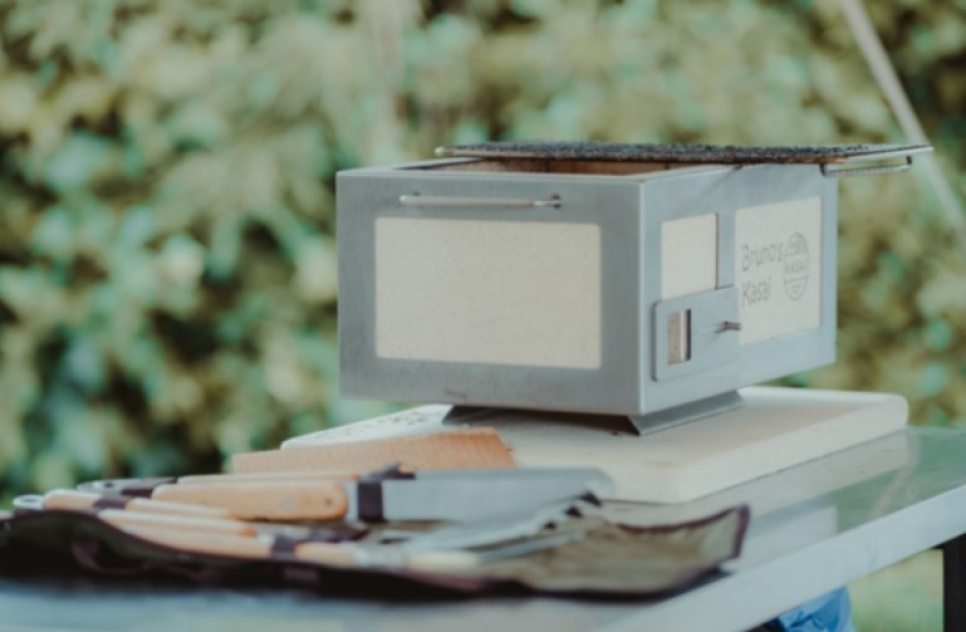 Bordsgrill/Konrogrill med rostfri ram, Little 41 x 27 cm - Kasai