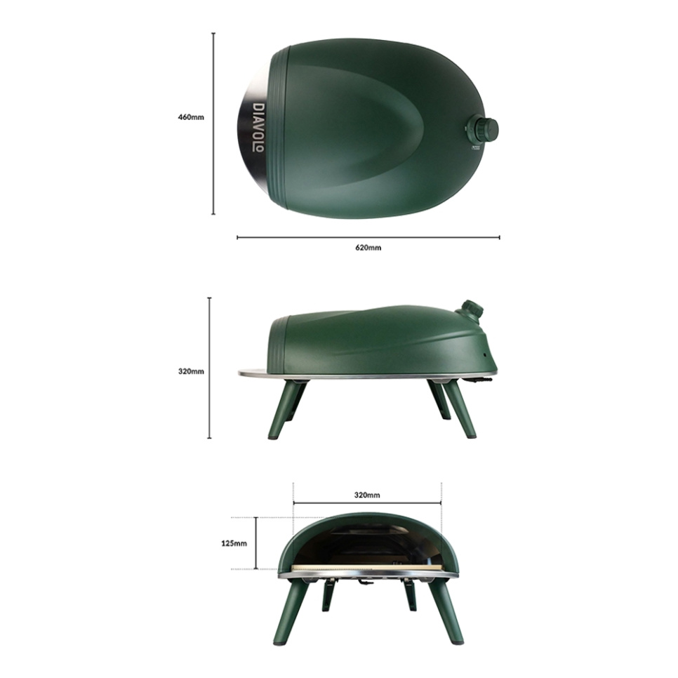 Pizzaugn Diavolo, Gaseldad, Grön - Delivita Pizzaugn Diavolo, Gaseldad, Grön - Delivita