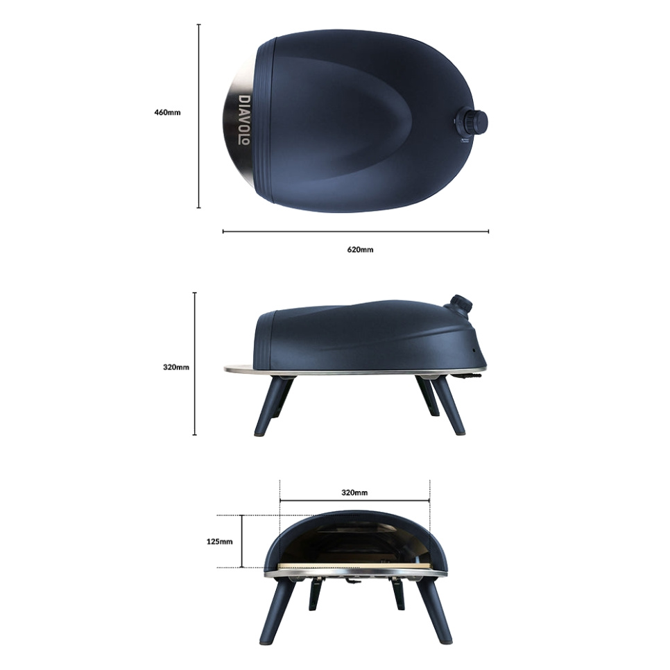 Pizzaugn Diavolo, Gaseldad, Blå - Delivita Pizzaugn Diavolo, Gaseldad, Blå - Delivita