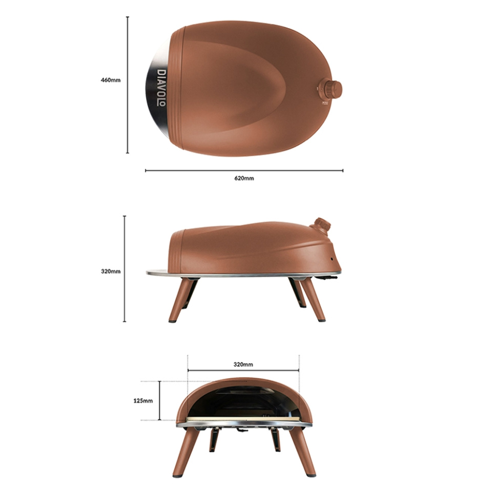 Pizzaugn Diavolo, Gaseldad, Brun - Delivita Pizzaugn Diavolo, Gaseldad, Brun - Delivita