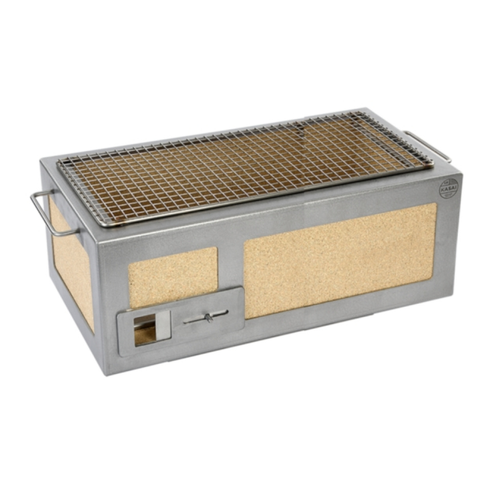 Bordsgrill/Konrogrill med rostfri ram, Medium Long 54 x 26,5 cm - Kasai