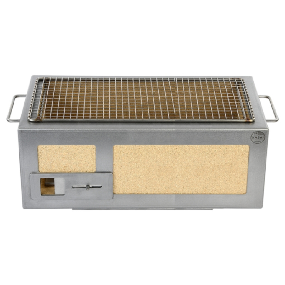 Bordsgrill/Konrogrill med rostfri ram, Medium Long 54 x 26,5 cm - Kasai