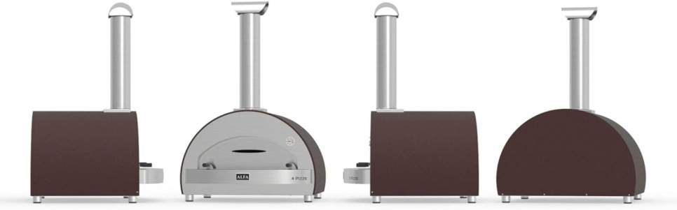 4 Pizze, Pizzaugn, Vedeldad, kopparfärgad - Alfa Forni