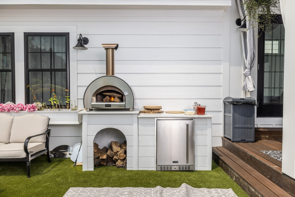 5 minuti, vedeldad pizzaugn, kopparfärgad - Alfa Forni