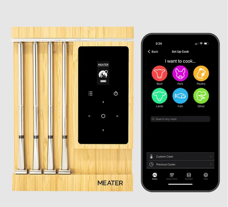 Trådlös grilltermometer med 4 prober, Meater Pro XL