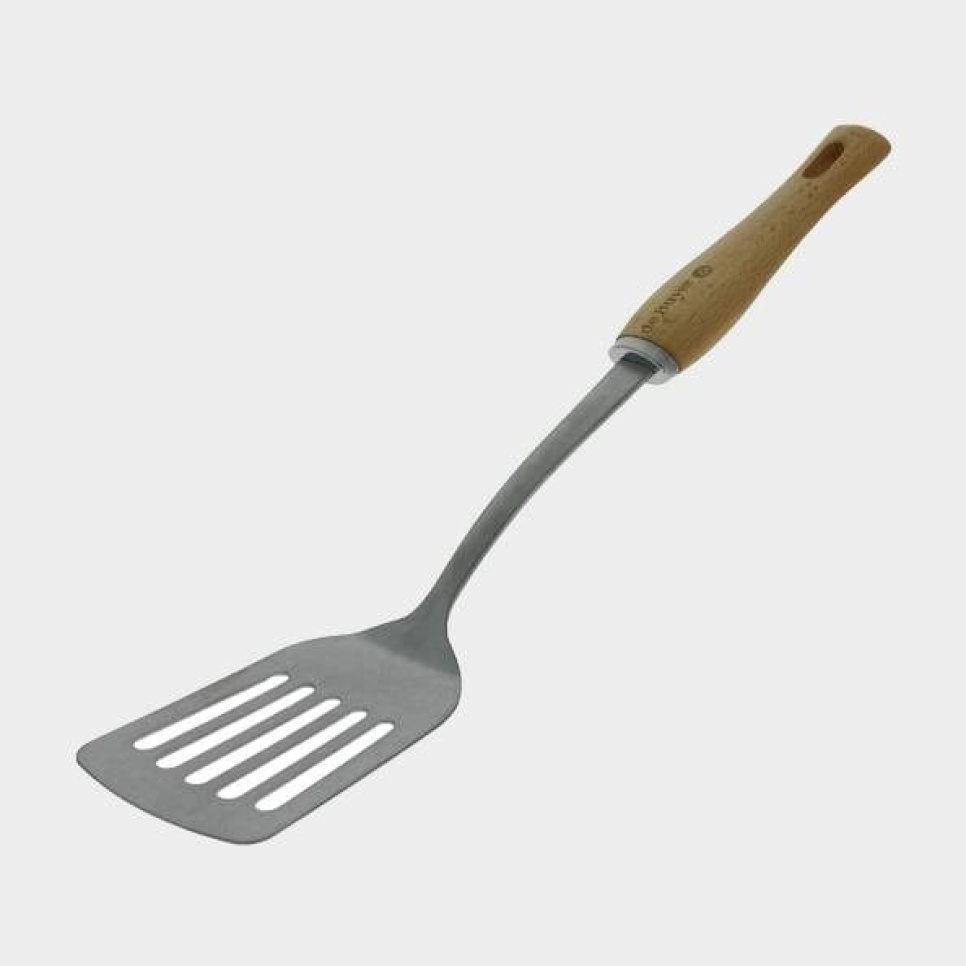 Perforerad stekspade i rostfritt stål med trädhandtag, B Bois - De Buyer i gruppen Matlagning / Köksredskap / Spadar & skrapor hos KitchenLab (1602-17789)