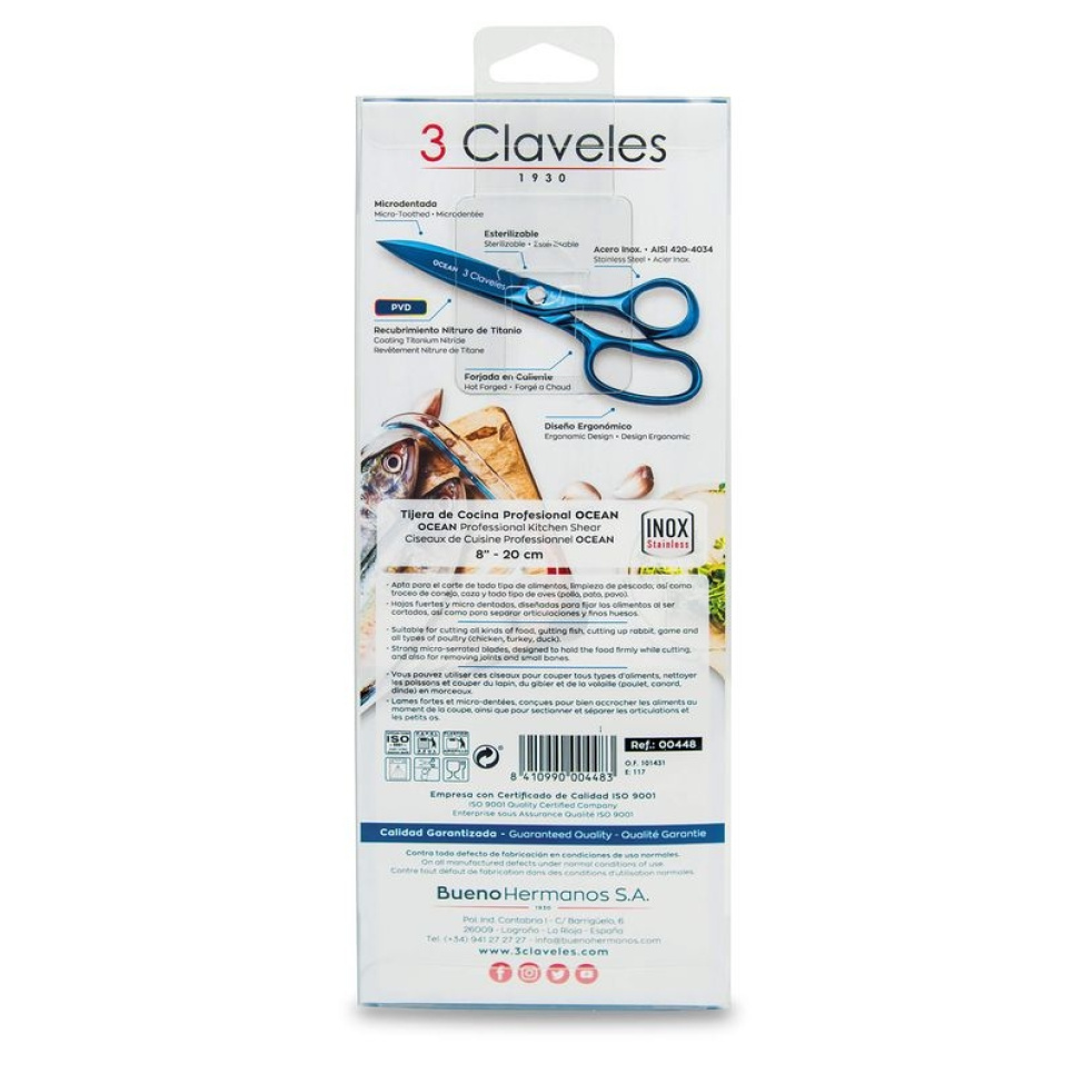 Kökssax 20 cm, Ocean - 3 Claveles