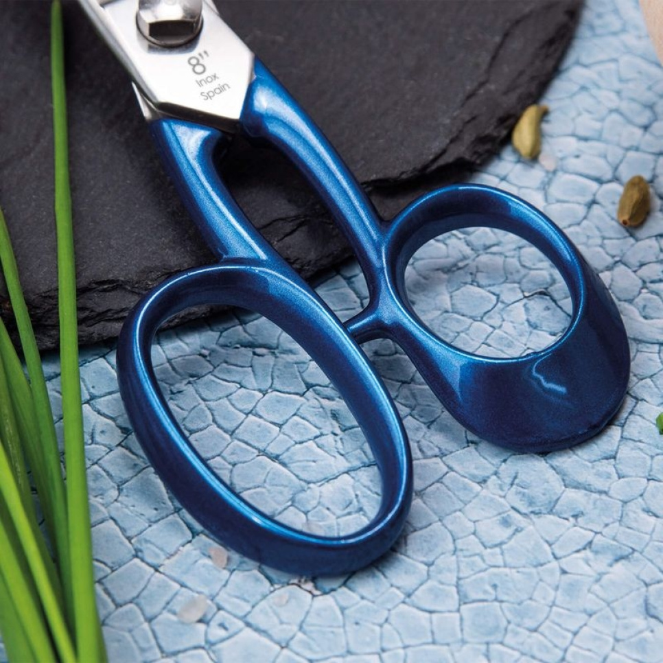 Professionell kökssax i rostfritt stål, Blå - 3 Claveles